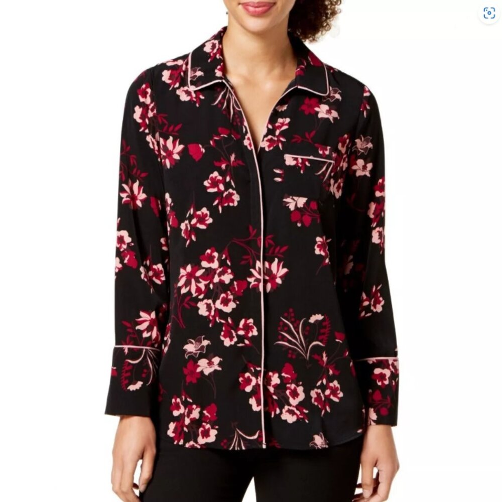 Alfani Pink Floral Long Sleeve Button Down Size XXL